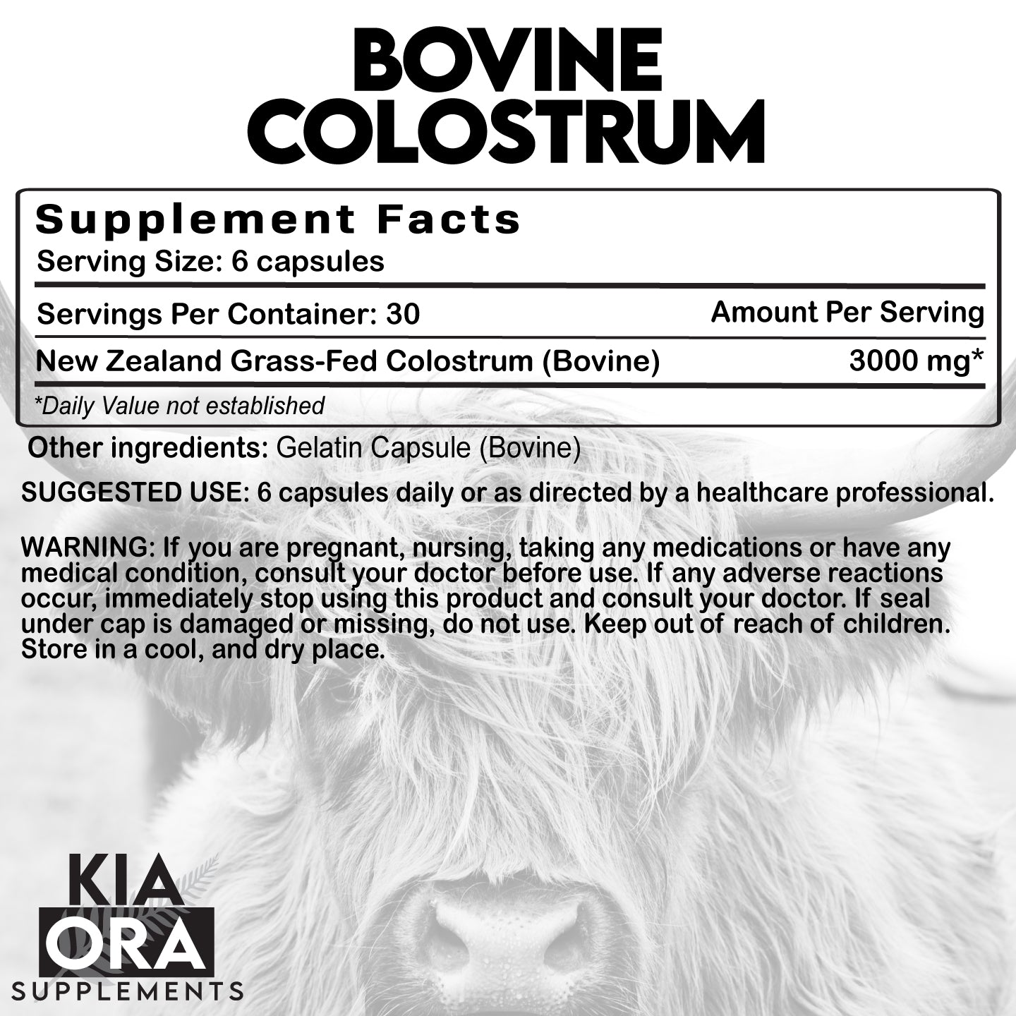 Grass-Fed Bovine Colostrum Supplement – Immune, Gut & Recovery Support | High IgG. 180ct
