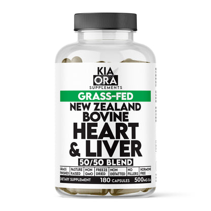 Grass-Fed Bovine Heart & Liver Supplement – New Zealand Sourced for Energy, Vitality & Nutrient Support. 180ct