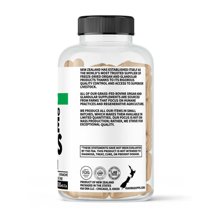 Supplement bottle with label on a white background
