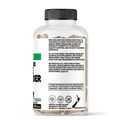 bovine gallbladder Supplement bottle with label on a white background