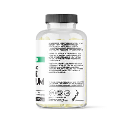 NEW ZEALAND 100% GRASS-FED BOVINE COLOSTRUM CAPSULES