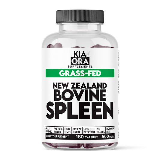 Grass-Fed Bovine Spleen – Heme Iron & Immune Support | Pure Freeze-Dried Organ Supplement for Blood Health & Vitality. 180ct