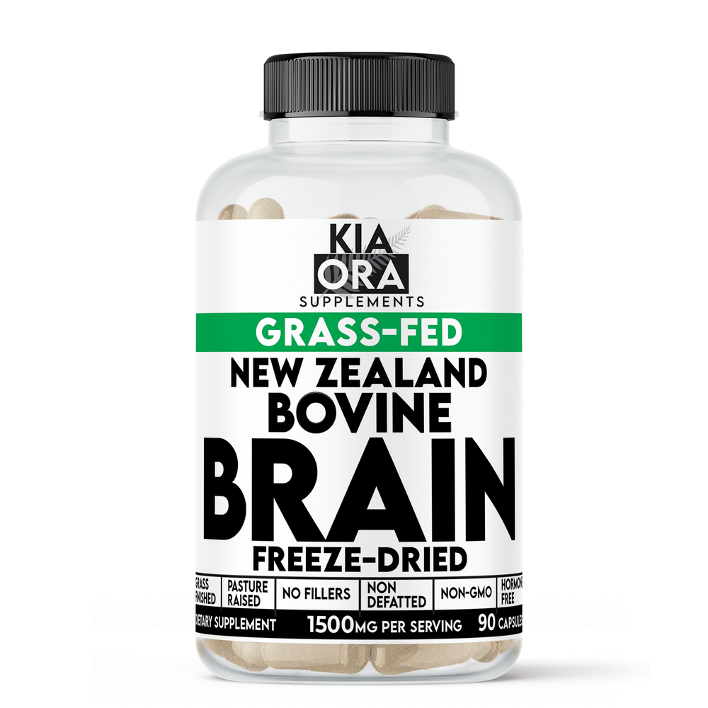 New Zealand Grass-Fed Bovine Brain Capsules | Single-Ingredient Whole Brain | 90 Count