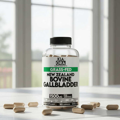 Kia Ora Supplements Digestive Enzymes Support | 100% Grass-Fed Bovine Gallbladder | 90 Capsules