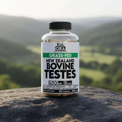 Supplement bottle labeled 'Kia Ora Supplements' with a scenic background